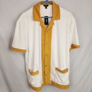 Torrid White and Gold Men's Shirt